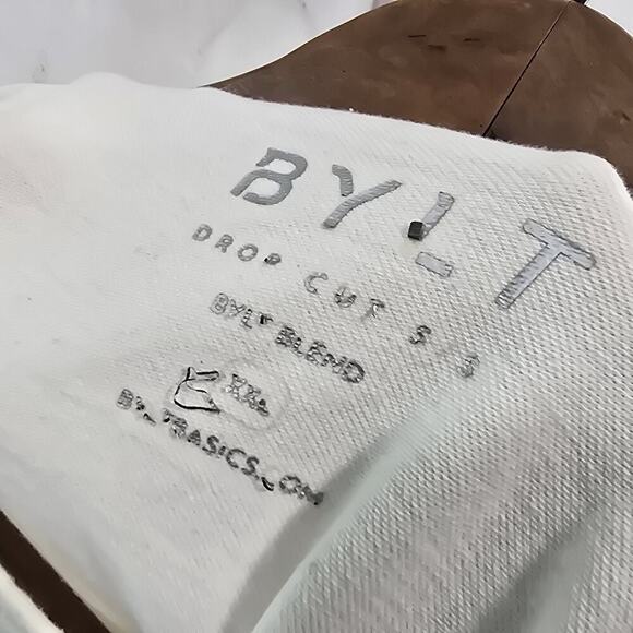 Bylt T Shirt Mens XXL Cream White Short Sleeve Drop Cut SS Bylt Blend Longline - Picture 3 of 10